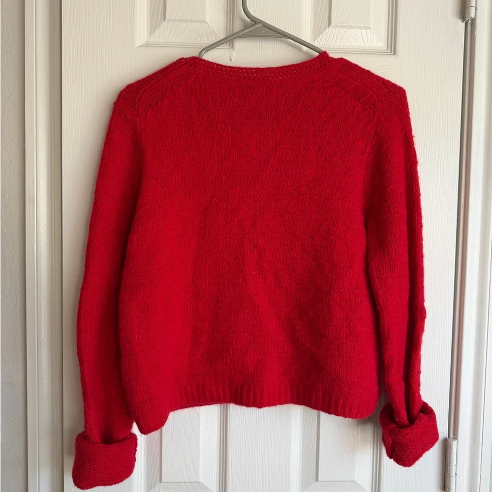 Alex Mill Vibrant Red Button-Up Cardigan - Picture 7 of 8